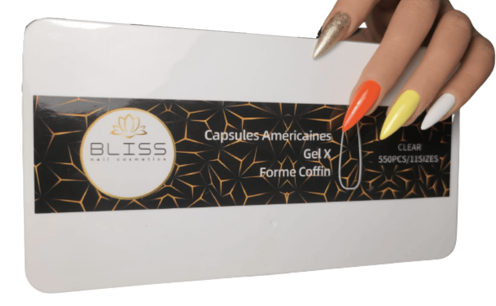 Capsule tip gel X forme stiletto