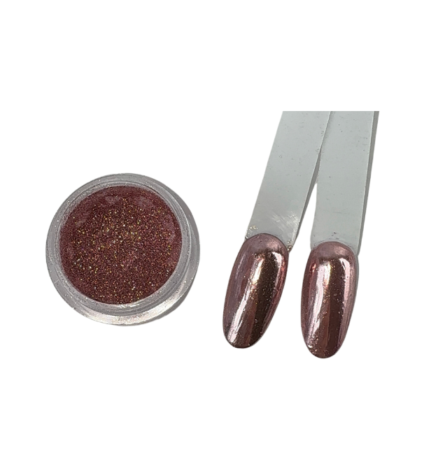 Chrome rose pale, produit prothésie ongulaire, nail art
