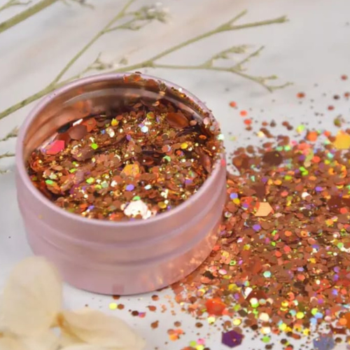 Paillettes d'incrustation orangées N°2