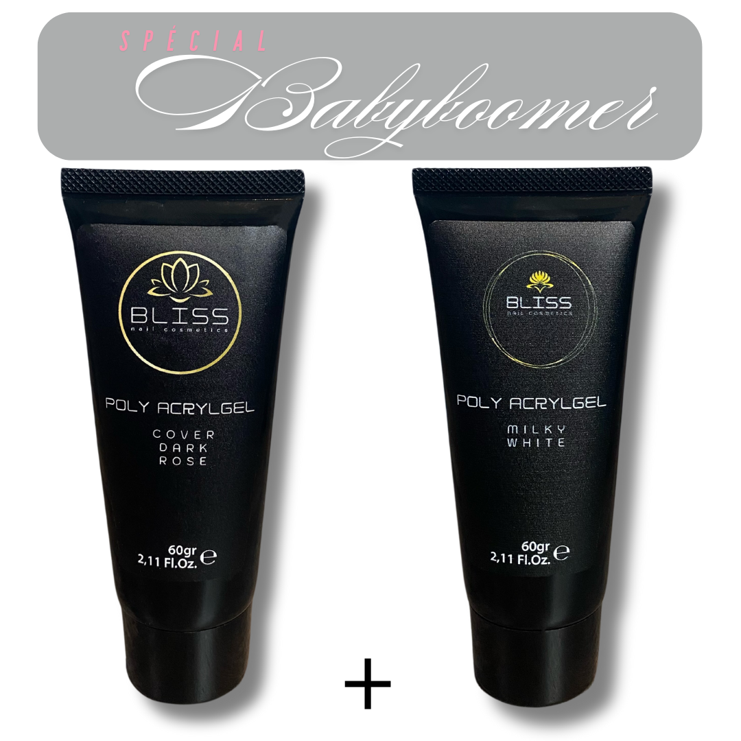 COMBO Babyboomer Acrygels Cover Dark rose + milky