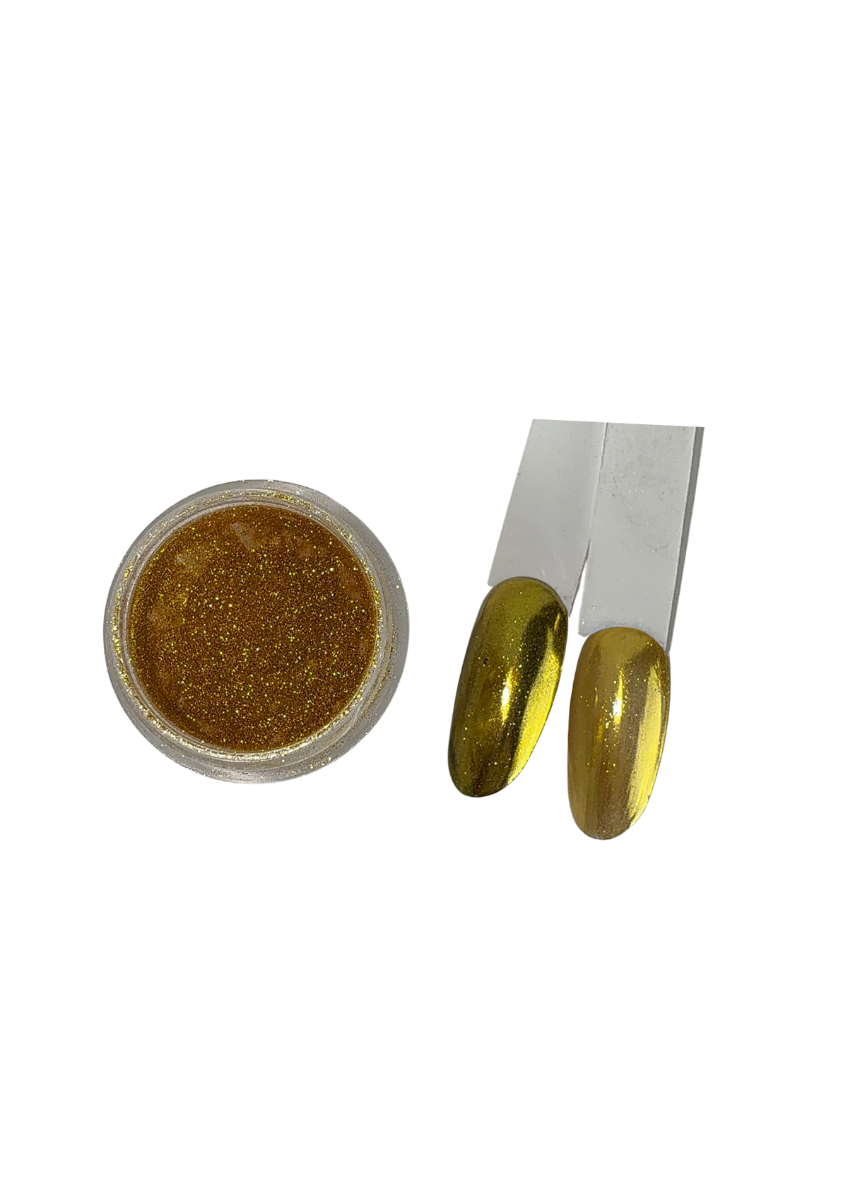 Chrome jaune, effet chrome ongle prothésiste ongulaire 