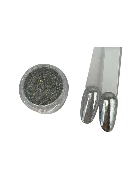 Bliss Effet chrome gris 01, nail art, produit prothésie ongulaire