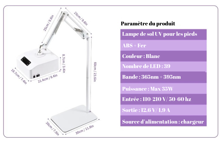 Bliss vous propose sa lampe UV professionnelle pour les ongles de pieds