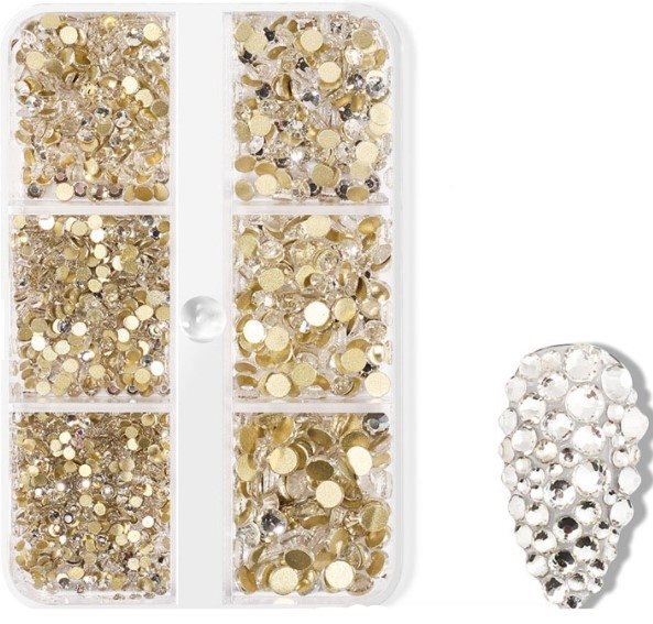 Bliss boite de strass argent gold nail art 