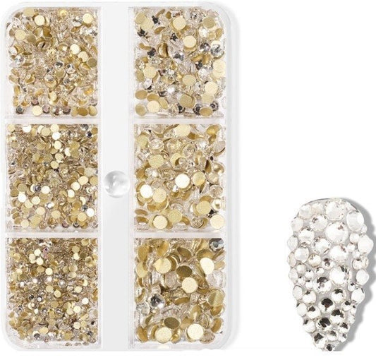 Bliss boite de strass argent gold nail art 