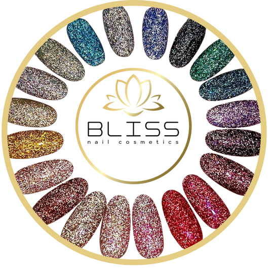 La marque Bliss vous propose son coffret de 20 Vernis Permanent Paillettes 8 ml - 