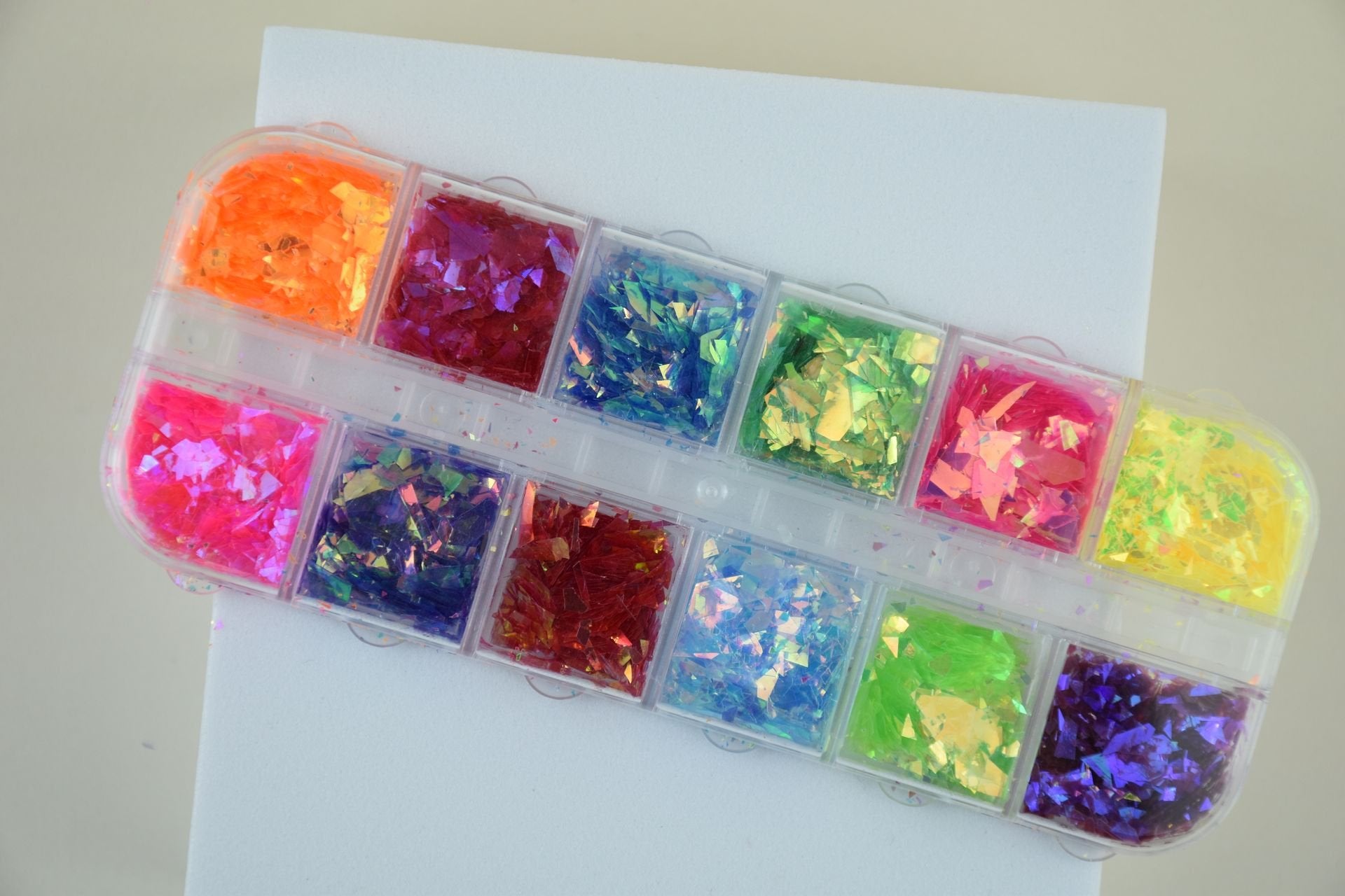 feuilles d'incrustations de couleurs translucides nail art